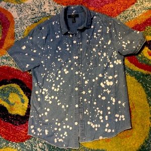 Forever21 paint splatter denim button up